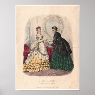 Illustration der französischen Antiquitätenmode au Poster