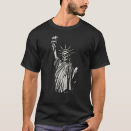 Illustration der Freiheitsstatue mit Totenkopf-Fac T-Shirt