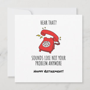 Illustration der "Funny Red Phone Retirement Card" Einladung
