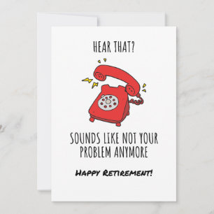 Illustration der "Funny Red Phone Retirement Card" Feiertagskarte
