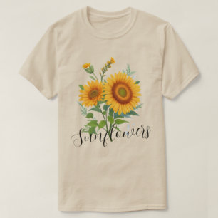 Illustration der gelben Sonnenblumen, botanisch bl T-Shirt