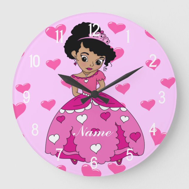 Illustration der Herzprinzessin Große Wanduhr (Vorderseite)