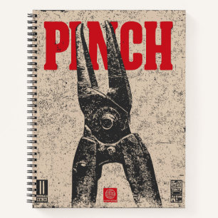 Illustration der Industriezange   Retro "Pinch" Notizbuch