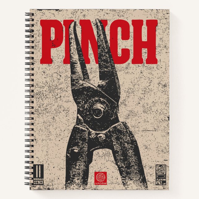 Illustration der Industriezange | Retro "Pinch" Notizbuch (Vorderseite)