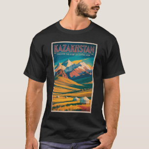 Illustration der kasachischen Steppe, Reise, Kunst T-Shirt