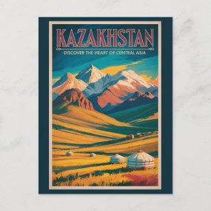 Illustration der kasachischen Steppe Reise Kunst V Postkarte