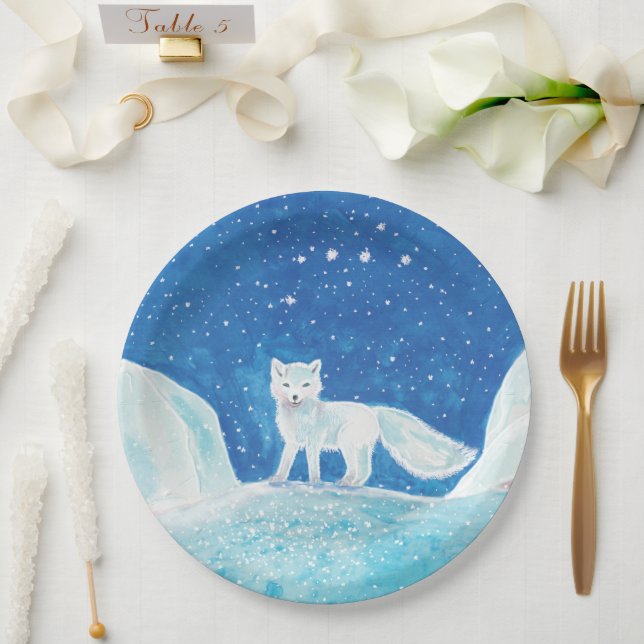 Illustration der kleinen arktischen Fox (Vulpes la Pappteller (Hochzeit)