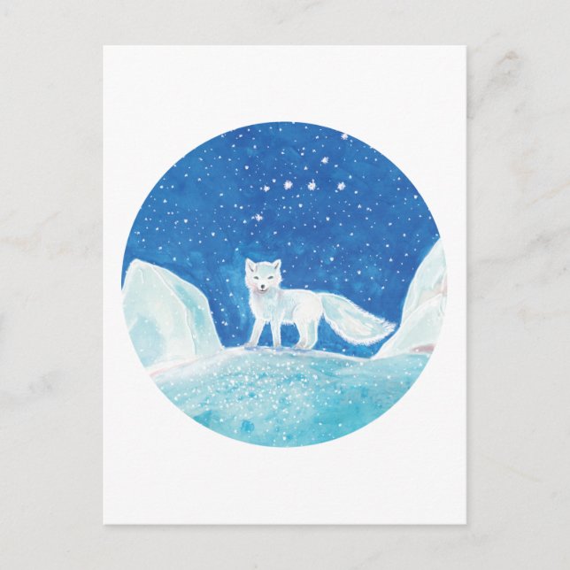 Illustration der kleinen arktischen Fox (Vulpes la Postkarte (Vorderseite)