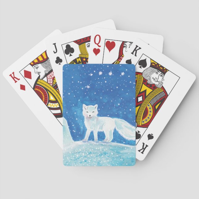 Illustration der kleinen arktischen Fox (Vulpes la Spielkarten (Rückseite)