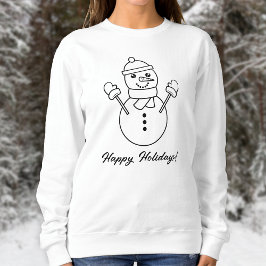 Illustration der Kunst der Snowman-Linie mit benut Sweatshirt