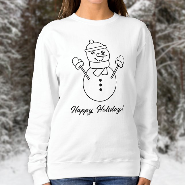 Illustration der Kunst der Snowman-Linie mit benut Sweatshirt (Festive design for the Holiday season.)