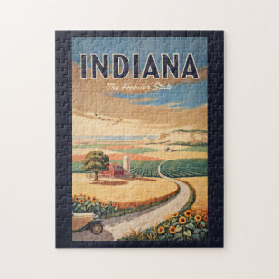 Illustration der ländlichen Gegend von Indiana Rei