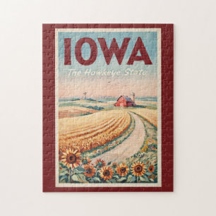 Illustration der ländlichen Gegend von Iowa, Reise