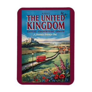 Illustration der Landschaft des Vereinigten Königr Magnet