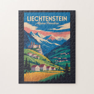Illustration der Landschaft Liechtensteins Reise K