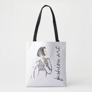 Illustration der Mode der Mode Kunst Print Tasche