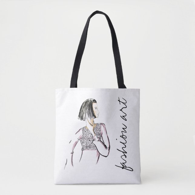 Illustration der Mode der Mode Kunst Print Tasche (Vorderseite)