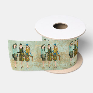 Illustration der Mode der Vintagen 1930er Jahre Satinband