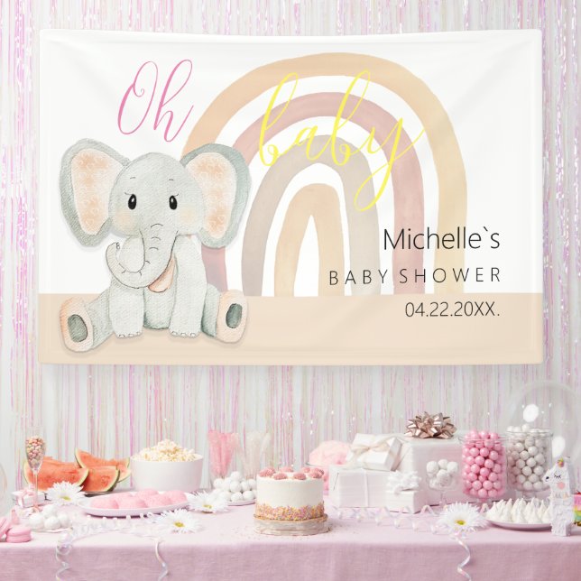 Illustration der niedlichen Frühlingslephant Banner (Party)