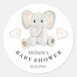 Illustration der niedlichen Frühlingslephant Runder Aufkleber