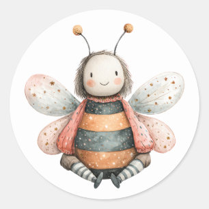 Illustration der niedlichen Hummelpastel Runder Aufkleber