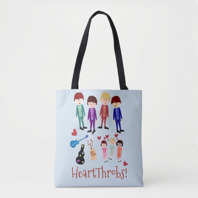 Illustration der Niedlichen Retro-Musikband Tasche (Vorderseite)