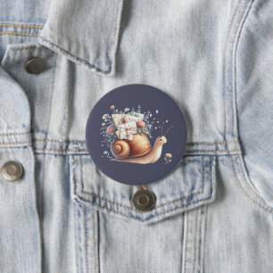 Illustration der niedlichen Schneckenpastel Button