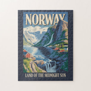 Illustration der norwegischen Landschaft, Reisekun