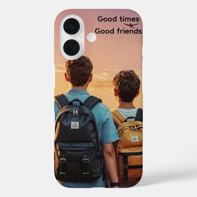 Illustration der personalisierten besten Freunde iPhone 16 Hülle (Rückseite)