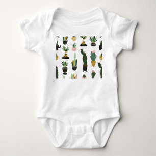 Illustration der Pflanze des tropischen Hauses Baby Strampler