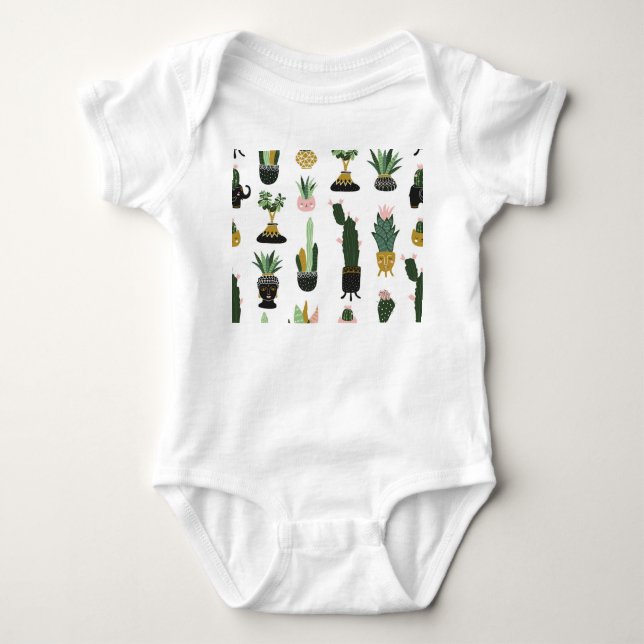 Illustration der Pflanze des tropischen Hauses Baby Strampler (Vorderseite)
