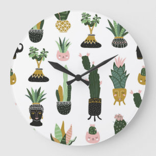 Illustration der Pflanze des tropischen Hauses Große Wanduhr