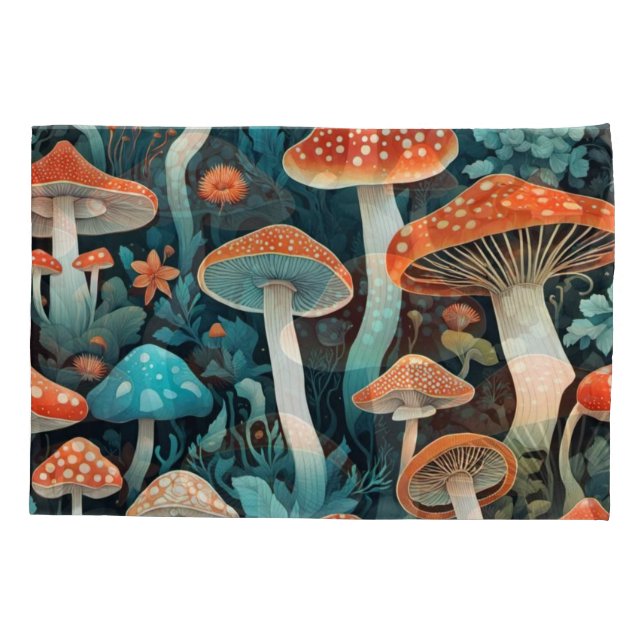 Illustration der Pilze aus dem Whimsikwald Kissenbezug (Rückseite)