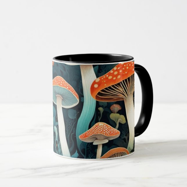 Illustration der Pilze aus dem Whimsikwald Tasse (VorderseiteRechts)