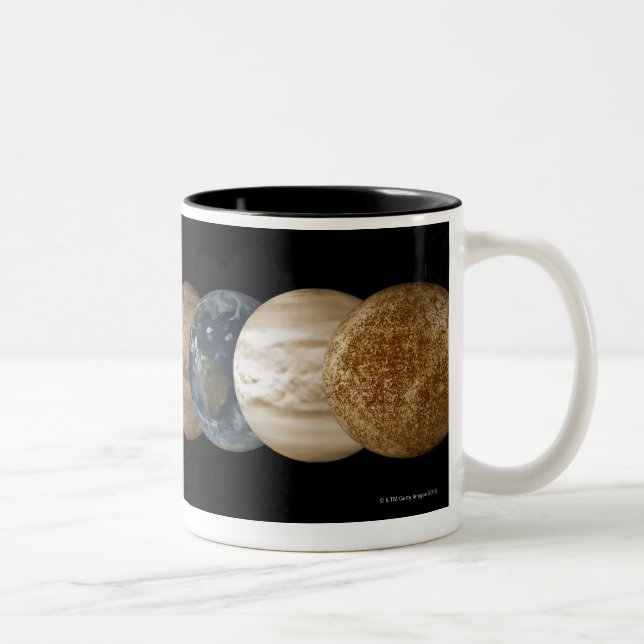 Illustration der Planeten ausgerichtet Zweifarbige Tasse (Rechts)