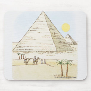 Illustration der Pyramiden und der Männer mit Mousepad
