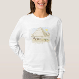 Illustration der Pyramiden und der Männer mit T-Shirt
