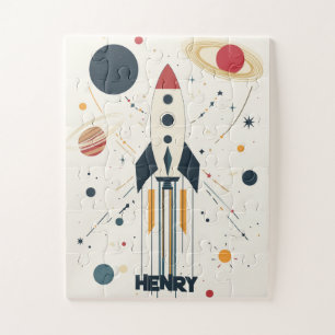 Illustration der Retro Space Rocket