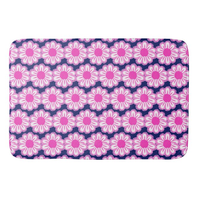 Illustration der rosa Gänseblümchen Badematte (Vorderseite)