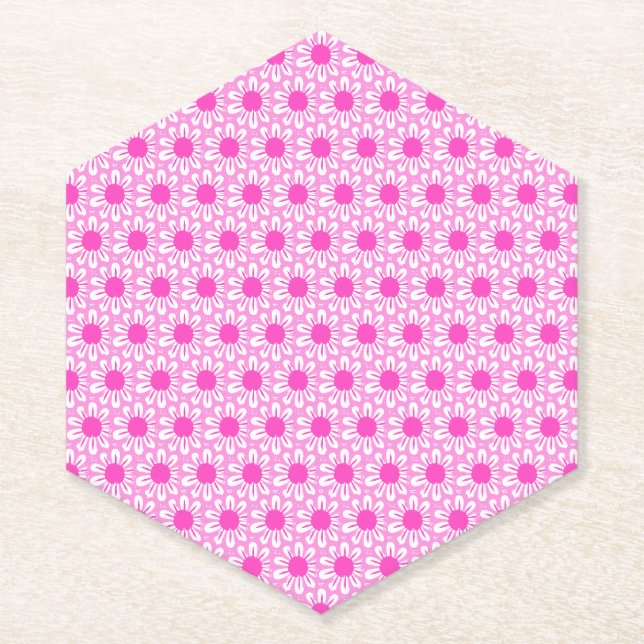 Illustration der rosa Gänseblümchen Untersetzer (Vorderseite)