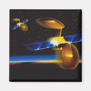 Illustration der Satelliten über dem Horizont der Magnet