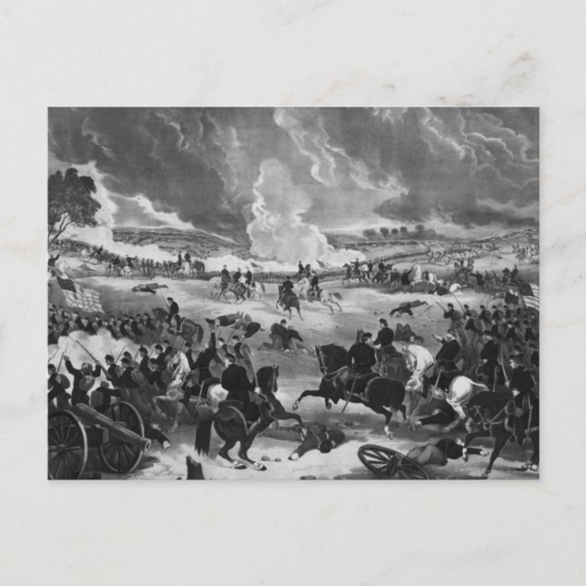 Illustration der Schlacht von Gettysburg Postkarte (Vorderseite)