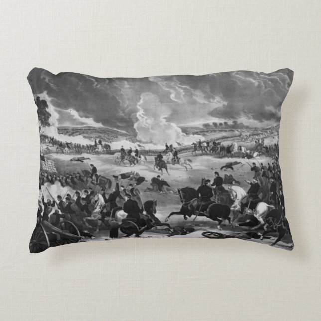 Illustration der Schlacht von Gettysburg Zierkissen (Vorderseite)