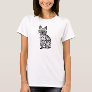 Illustration der silbernen ägyptischen Mau-Katze T-Shirt