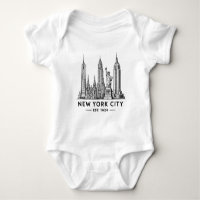 Illustration der Skyline von NYC mit der Freiheits