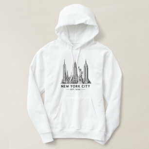 Illustration der Skyline von NYC mit der Freiheits Hoodie