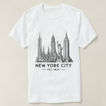 Illustration der Skyline von NYC mit der Freiheits