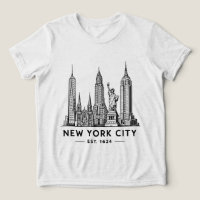 Illustration der Skyline von NYC mit der Freiheits