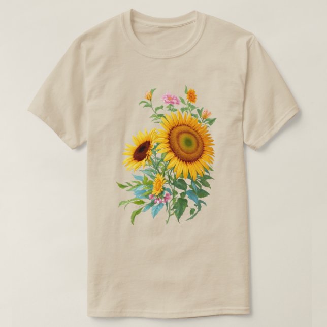 Illustration der Sonnenblume Bouquet Blumenblume B T-Shirt (Design vorne)