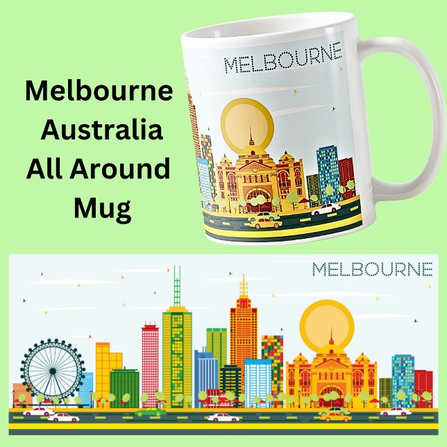 Illustration der Stadt MELBOURNE Kaffeetasse (Von Creator hochgeladen)